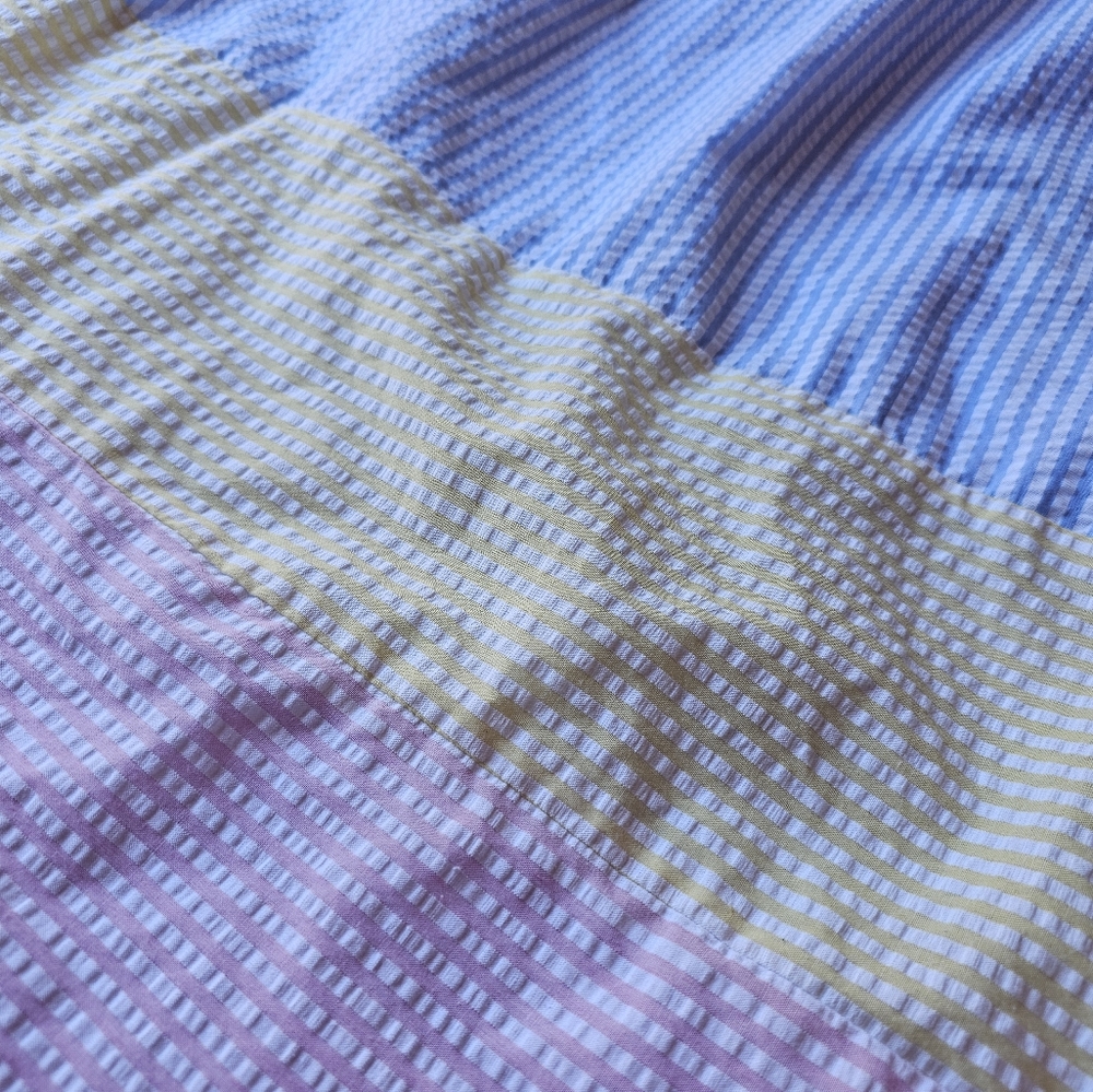 Vintage Rainbow Seersucker Striped Modest Housedr… - image 7